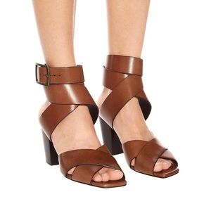 NWT Yves Saint Laurent Oak 75 Dark Brown Sandals